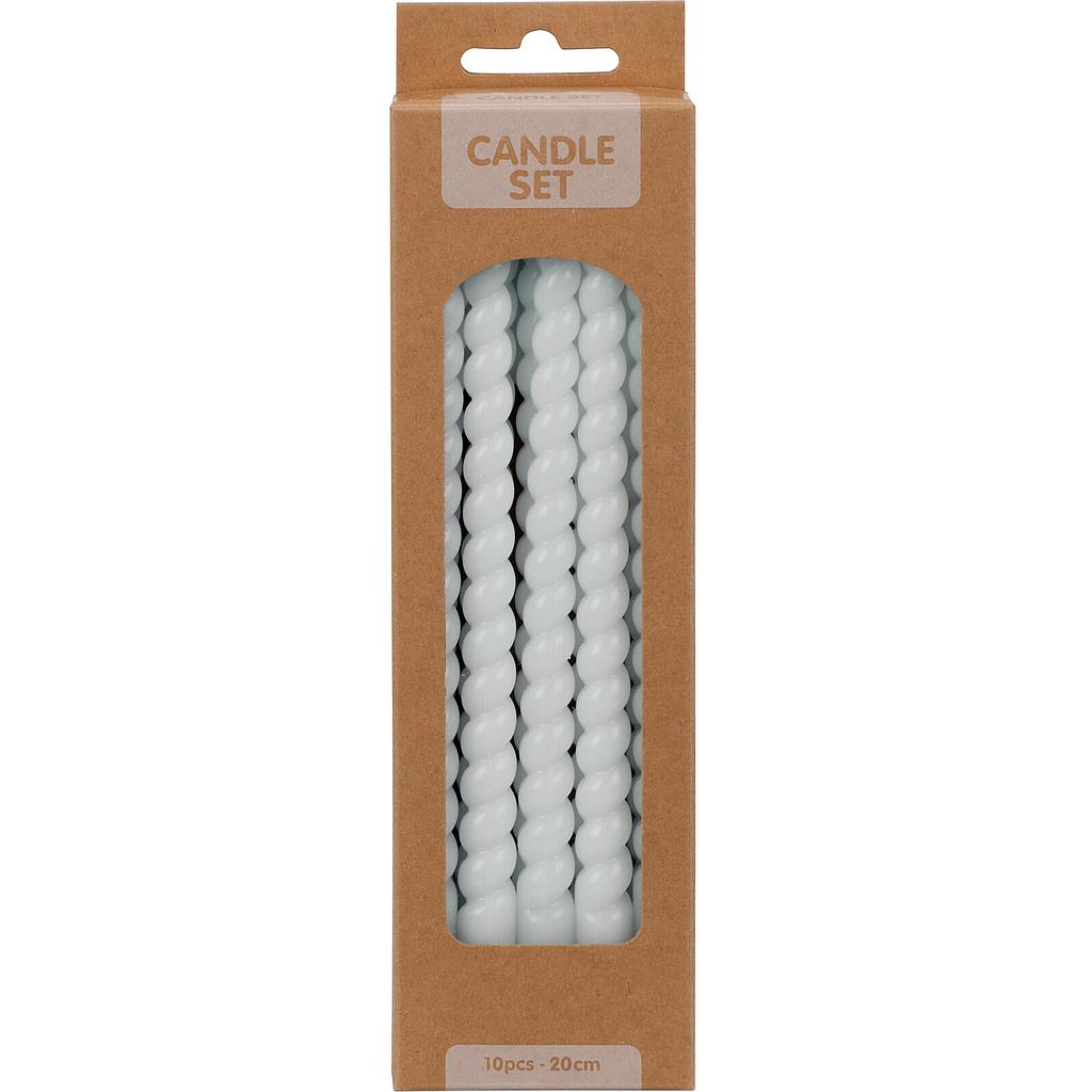SET VELAS TWISTES BLANCO 10PZS S37700120A (20cm)