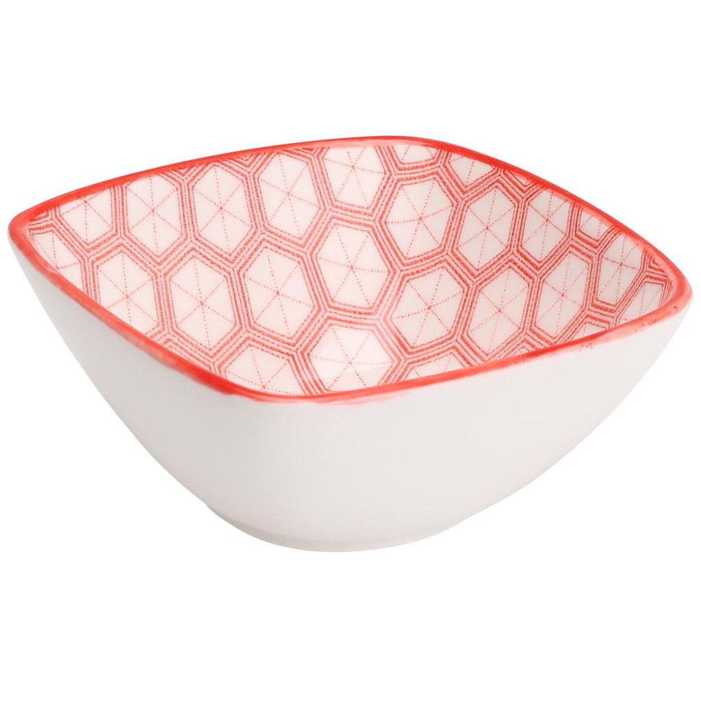 BOWL PARA TAPAS DISEÑO HEXAGONO ROJO 798000120A (15cm)