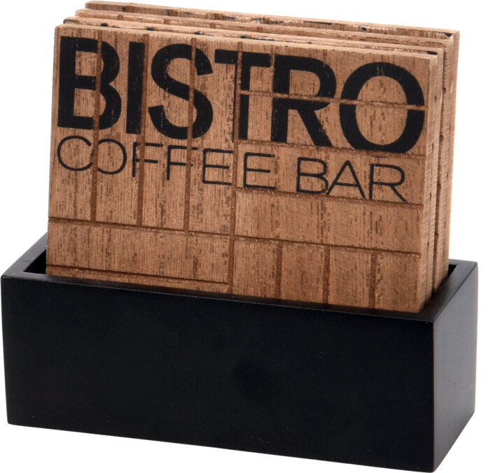 SET PORTAVASOS CON CONTENEDOR BISTRO HZ1940090 (11.5 x 4.5 x 10cm)