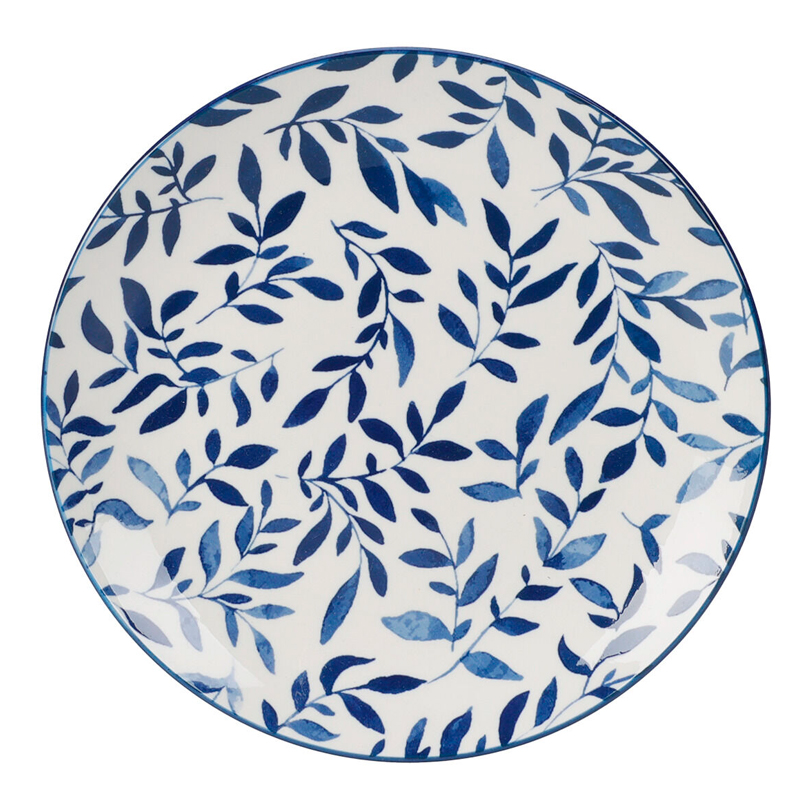 PLATO TENDIDO PORCELANA DISEÑO RAMAS AZULES Q96000790C (20cm)