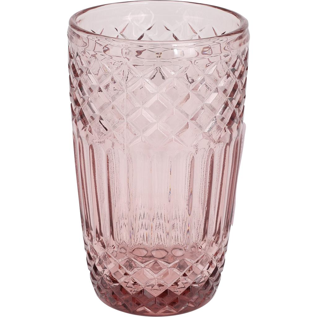 VASO VIDRIO PRENSADO COQUEADO ROSADO 170490160 (300ml - 8.20 x 10cm)