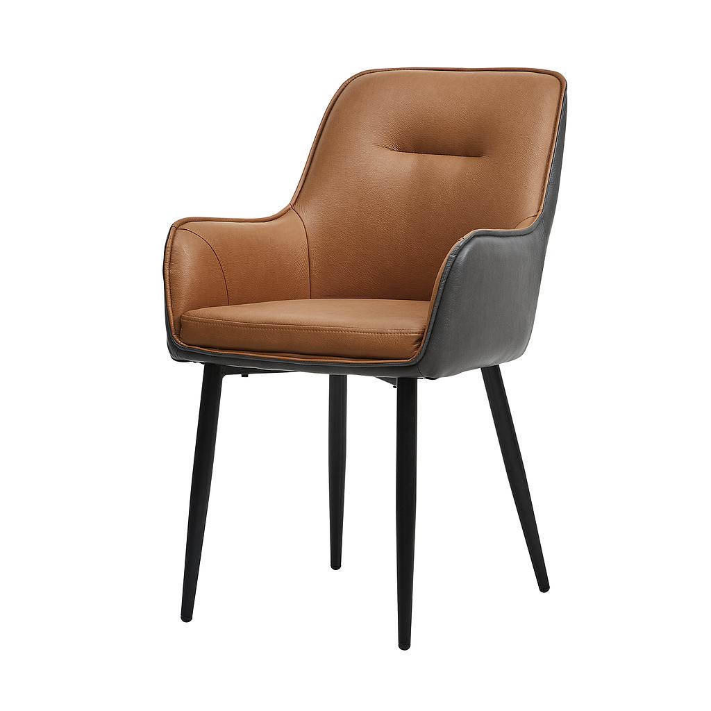 SILLA ALTON CUERINA BICOLOR INT CAFE EXT GRIS HDC213006-11-21 (53.5 x 43 x 88cm)