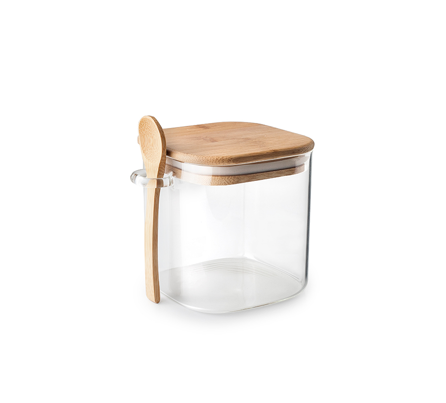 CONTENEDOR PARA CAFÉ / AZUCAR CON CUCHARILLA IB 688608 (10 x 10 x 10cm / 800ml)