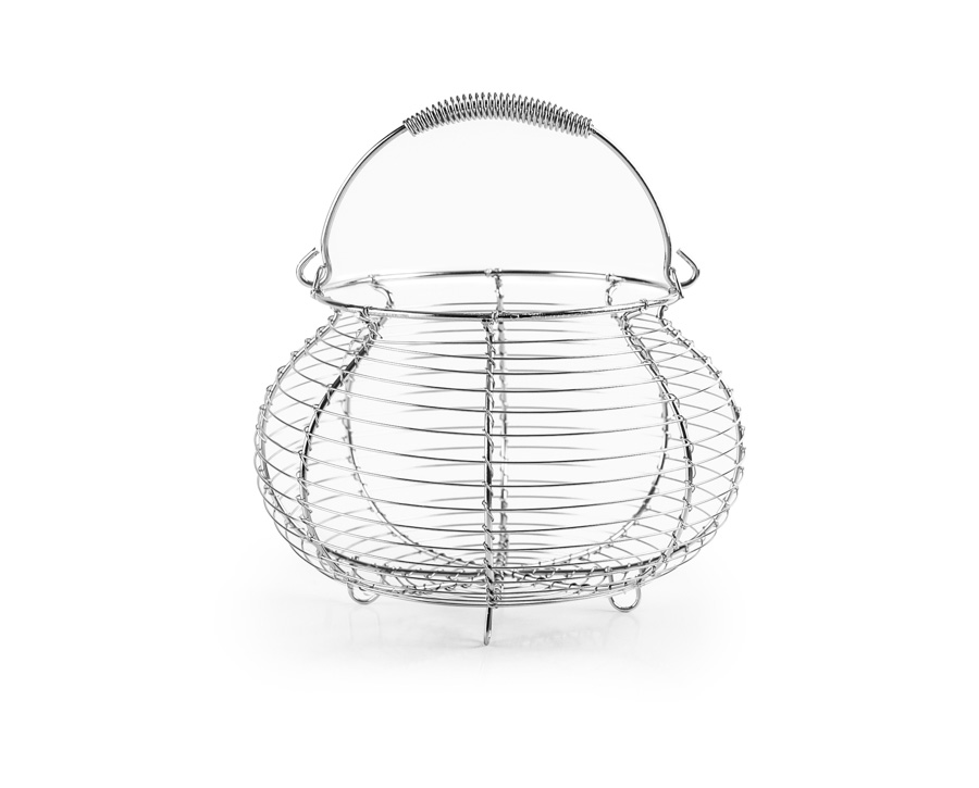CESTA PARA HUEVOS ACERO CROMADO 684700 (13 x 19.5cm)