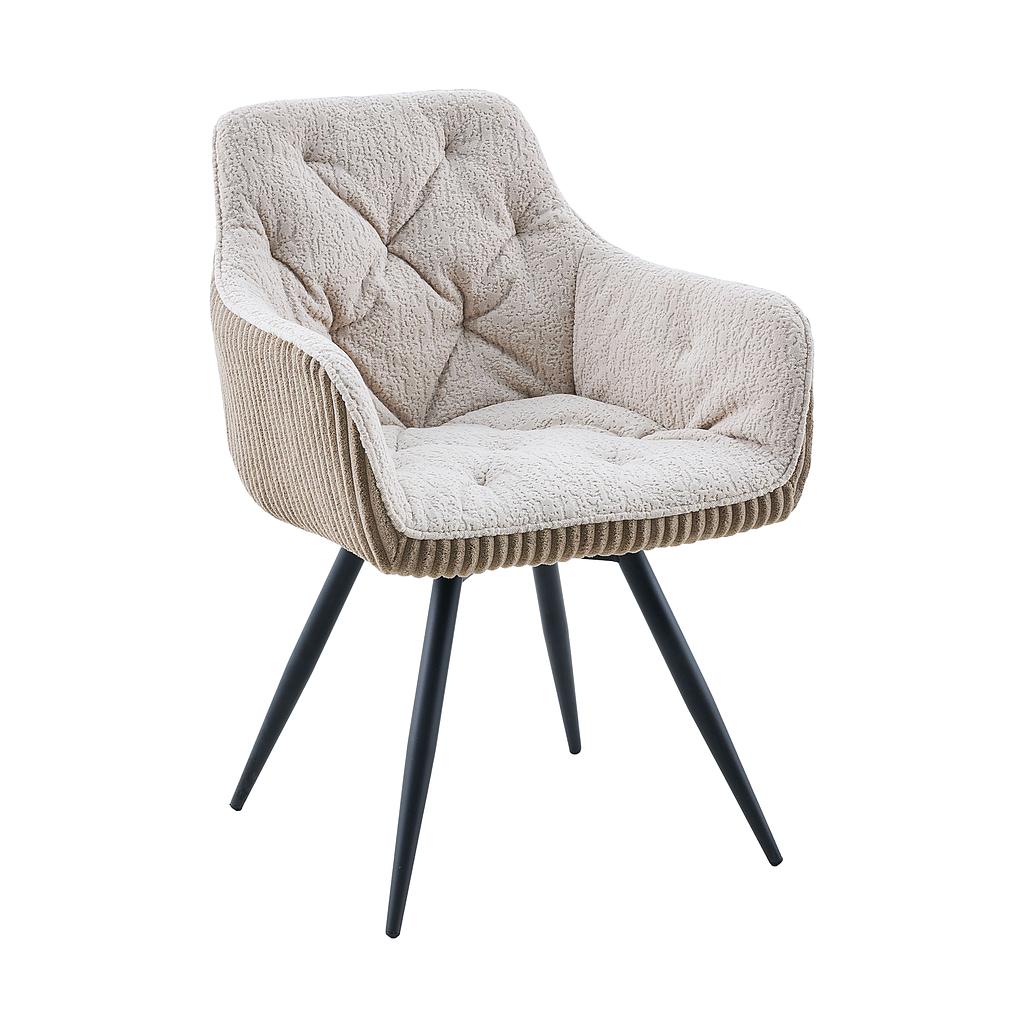 SILLA GALILEO GIRATORIA TEXTIL BEIGE PATAS NEGRAS GDC84Ca-3-B3-C3 (41 / 57 x 58 x 84cm)