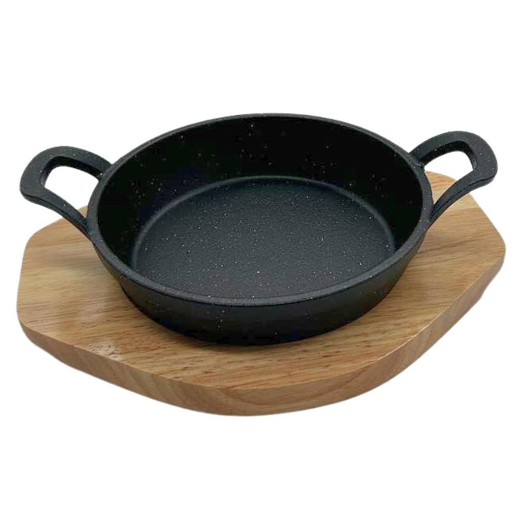 SARTEN REDONDO INDUCC. HIERRO FUND. BASE MADERA M35966 (25cm)