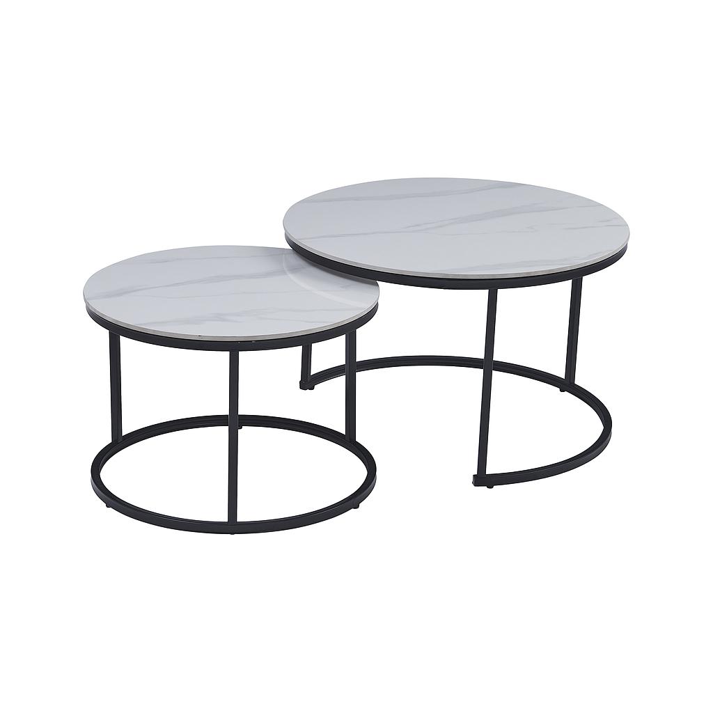 SET MESAS AUXILIARES PORCELANATO BLANCO MATE 2PZS GCT8216-3