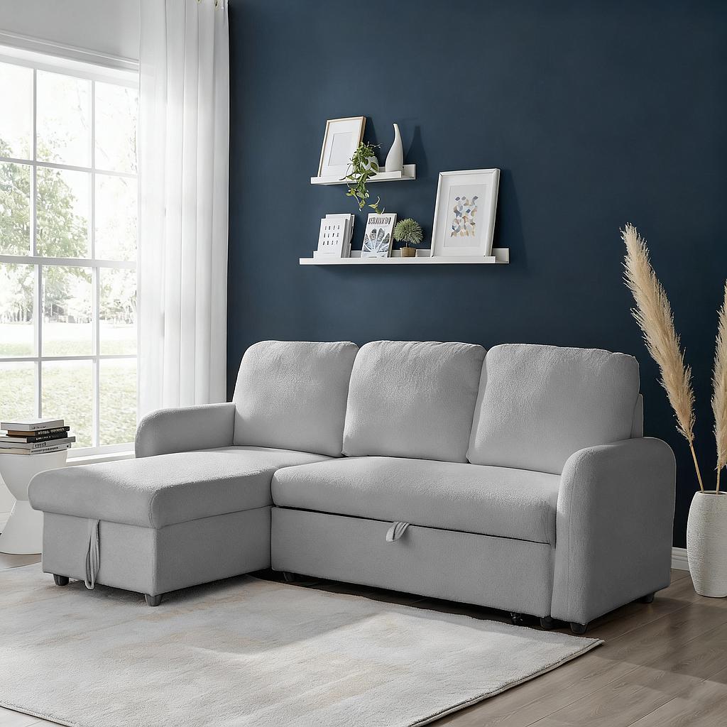 SOFA CAMA LISBOA GRIS CLARO MLM-504760-1935-24 (210 x 136 x 93cm)