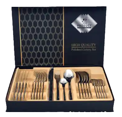 JUEGO CUBIERTOS PLATEADO ACERO INOX 24PZS 298350 / ES28171