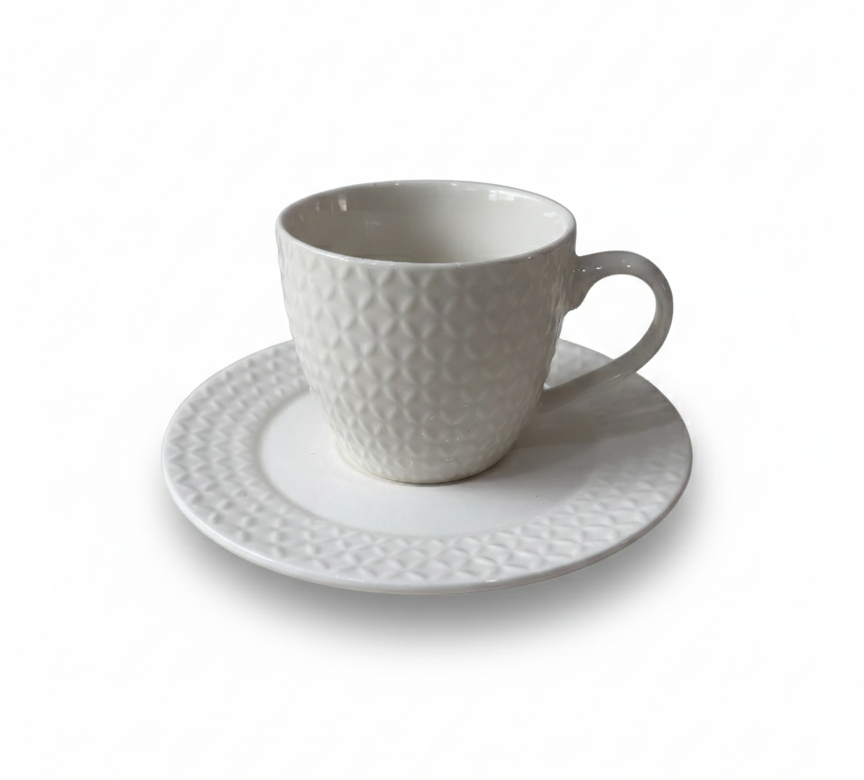 SET TAZA C/PLATO CERAMICA 12PZS 784502 / ES28307 (8.7 x 7.7cm)