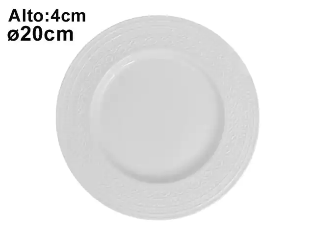 PLATO HONDO PORCELANA BLANCO 451186 / STB9-123 (20cm)