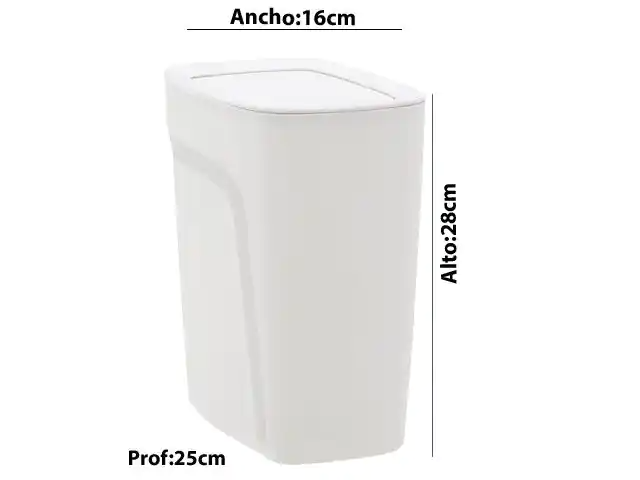 BASURERO BLANCO 674370 / 92864/010 (16 x 28 x 25cm / 8.5lt)