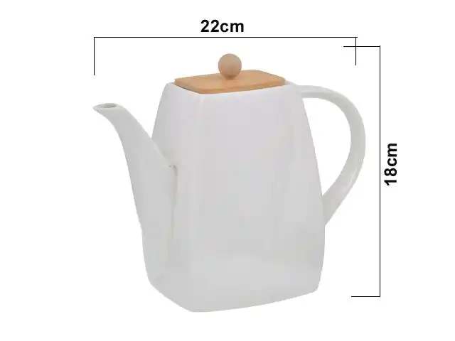 TETERA PORCELANA TAPA BAMBOO 258942 / P25031 (23 x 9 x 19cm)