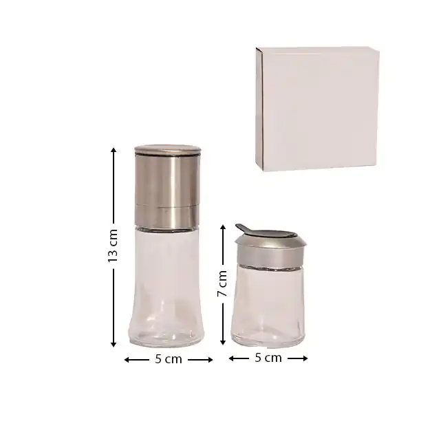 SET CONDIMENTERO VIDRIO 4PZS 674577 / 2172 (7 x 5cm / 13 x5cm)