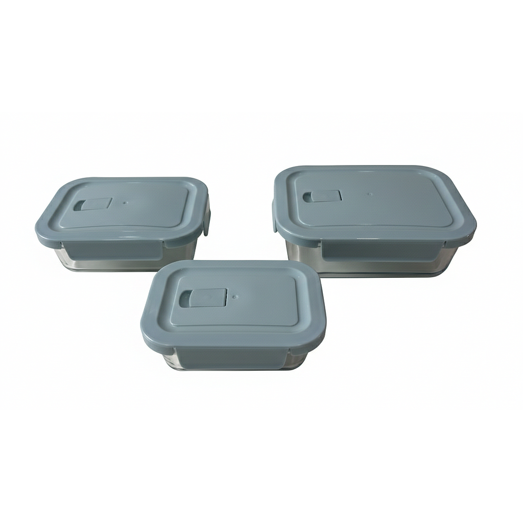 SET CONTENEDOR DE VIDRIO 3PZS 830552 / SAN5412-JYCFBXW-3 (330 / 630 / 1030ml)