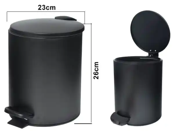 BASURERO NEGRO C/PEDAL 352373 / B0353FP (5lt)