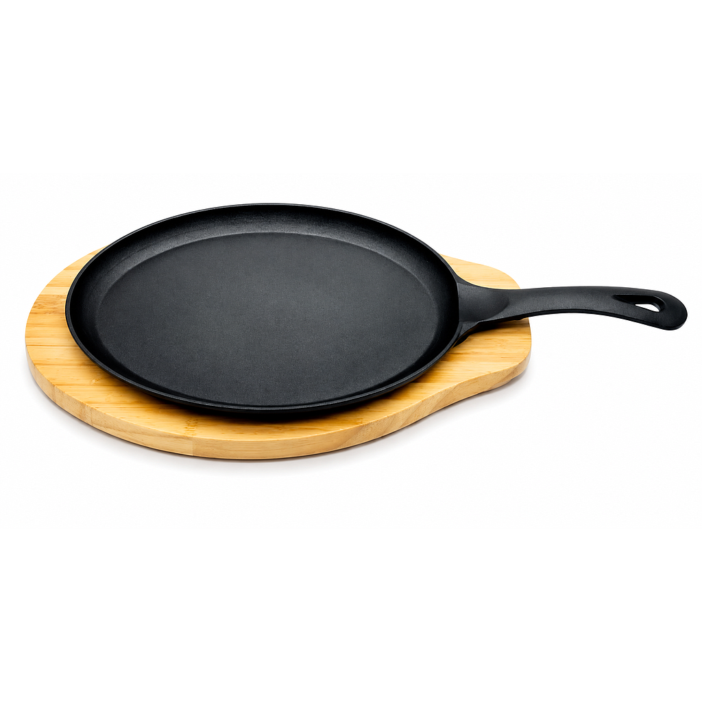 SARTEN "FAJITA" DE HIERRO FUNDIDO BASE MADERA F24338 (33 x 20cm)