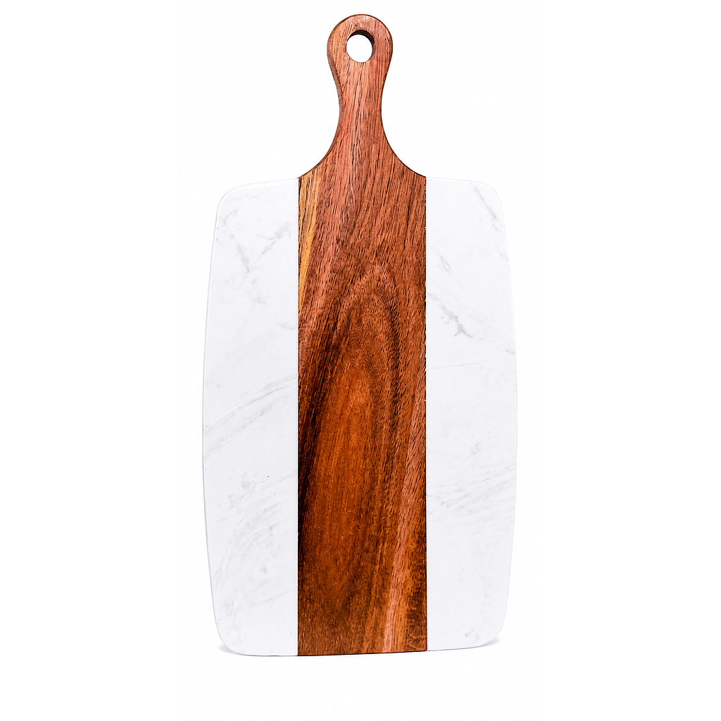 TABLA DE PICAR ACACIA Y MARMOL F24554 (36 x 19 x 1.5cm)