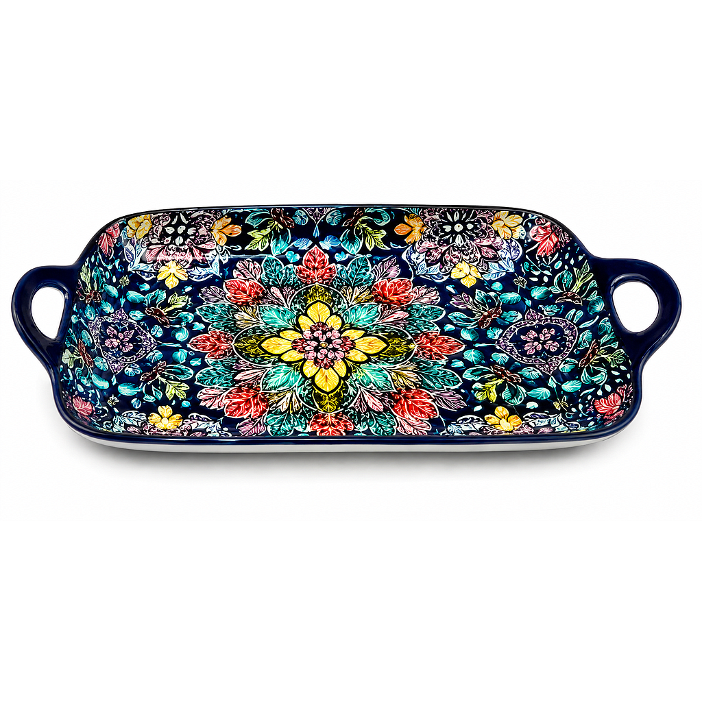 PLATO PARA SERVIR RECTANGULAR DISEÑO MEXICO F24597 (28 x 17cm)