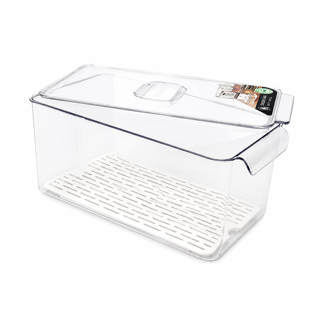 CAJA CONTENEDORA MULTIUSO RECTANGULAR CON TAPA PT407 (14 x 31.5 x 16cm)