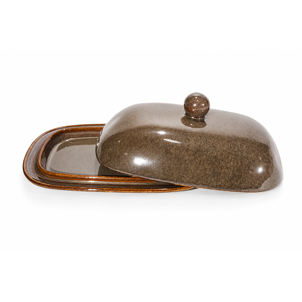 MANTEQUILLERA CON TAPA COLOR CAFÉ IC1434-09