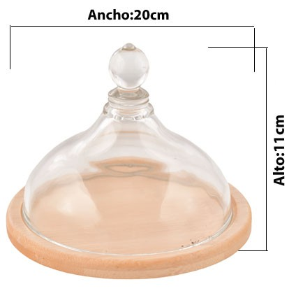 QUESERA / MANTEQUILLERA BAMBOO &amp; VIDRIO 467329 / SAN4667/V22 (20 x 11cm)
