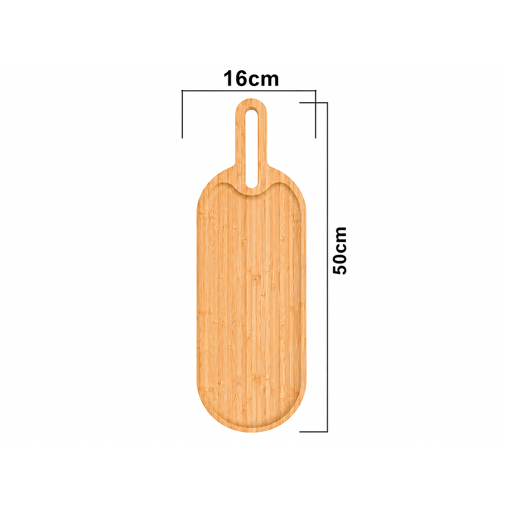BANDEJA SERVICIO BOCADITOS BAMBOO 872347 / PS59350B (50 x 16 x 1.5cm)
