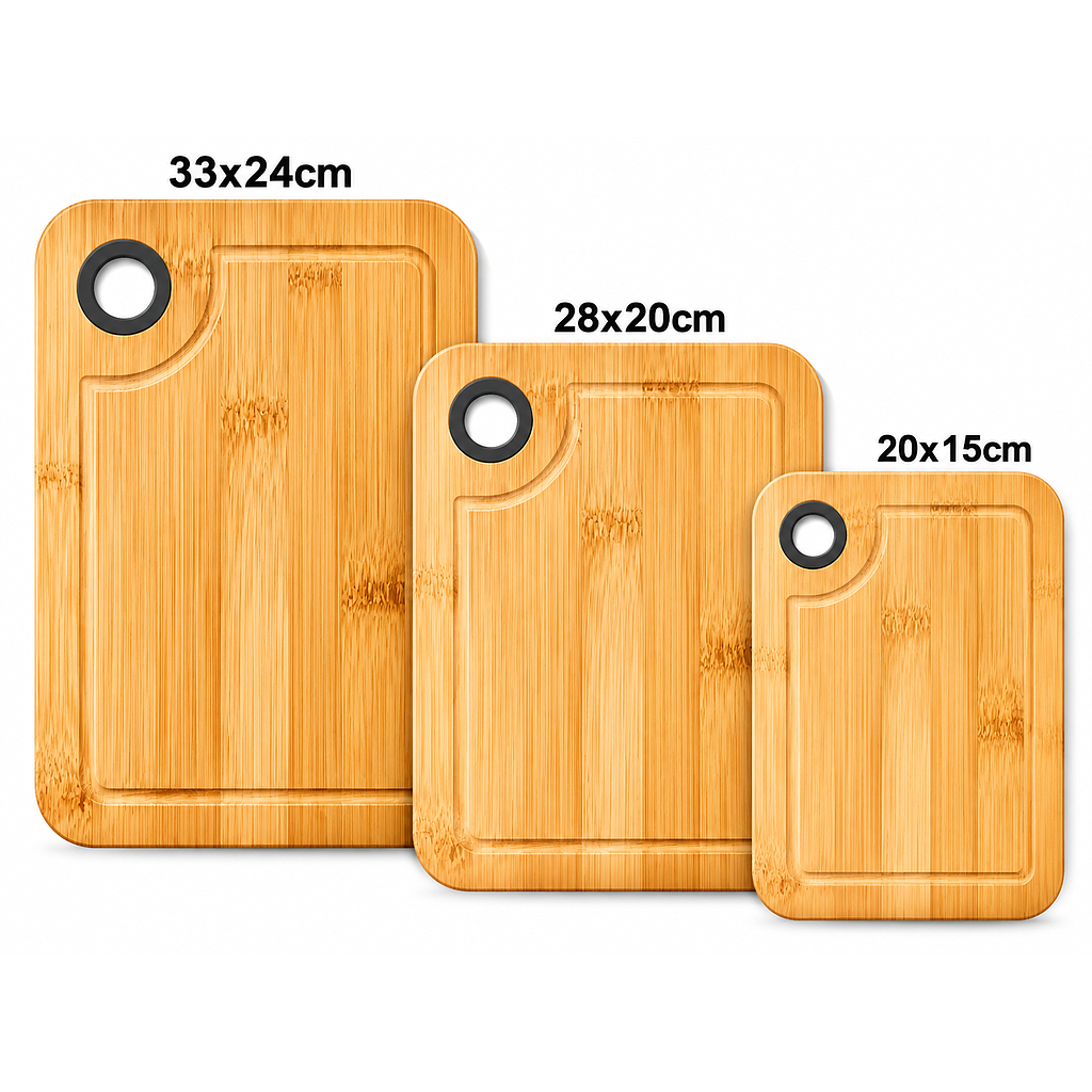 SET TABLA DE CORTE BAMBOO 3PZS 755101 / KT235218 (33 x 24cm / 28 x 20cm / 20 x 15cm)