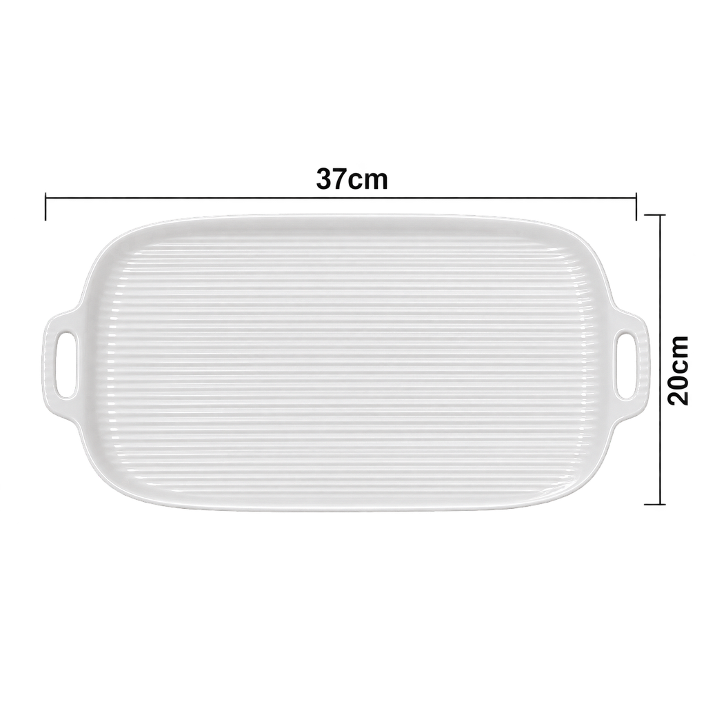 BANDEJA SERVICIO PORCELANA BLANCO 528768 / HW1102 (37 x 20 x 4cm)