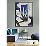 CUADRO HOJAS AZUL Y NEGRO 15350 (140 x 100cm)