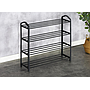 ZAPATERA HORIZONTAL METALICA 4 NIVELES NEGRO XJ43K (62 x 20 x 62cm)