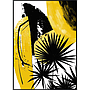 CUADRO PALMERA NEGRO Y AMARILLO 12316 (140 x 100cm)