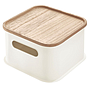 ORGANIZADOR MULTIUSO BLANCO CON TAPA MADERA INTER 08331 (21.6 x 21.6 x 12.7cm)