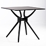 MESA CUADRADA MEKELE NEGRO BORDES REDONDEADOS T-25NG (80 x 80cm)