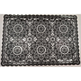 INDIVIDUAL RECTANGULAR NEGRO / BLANCO FLOR IC1120-48 (45 x 30cm)