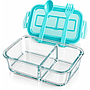 CONTENEDOR LONCHERA BOROSILICATO CON DIVISION TAPA CUCHARA Y TENEDOR F24850 (1400ml)